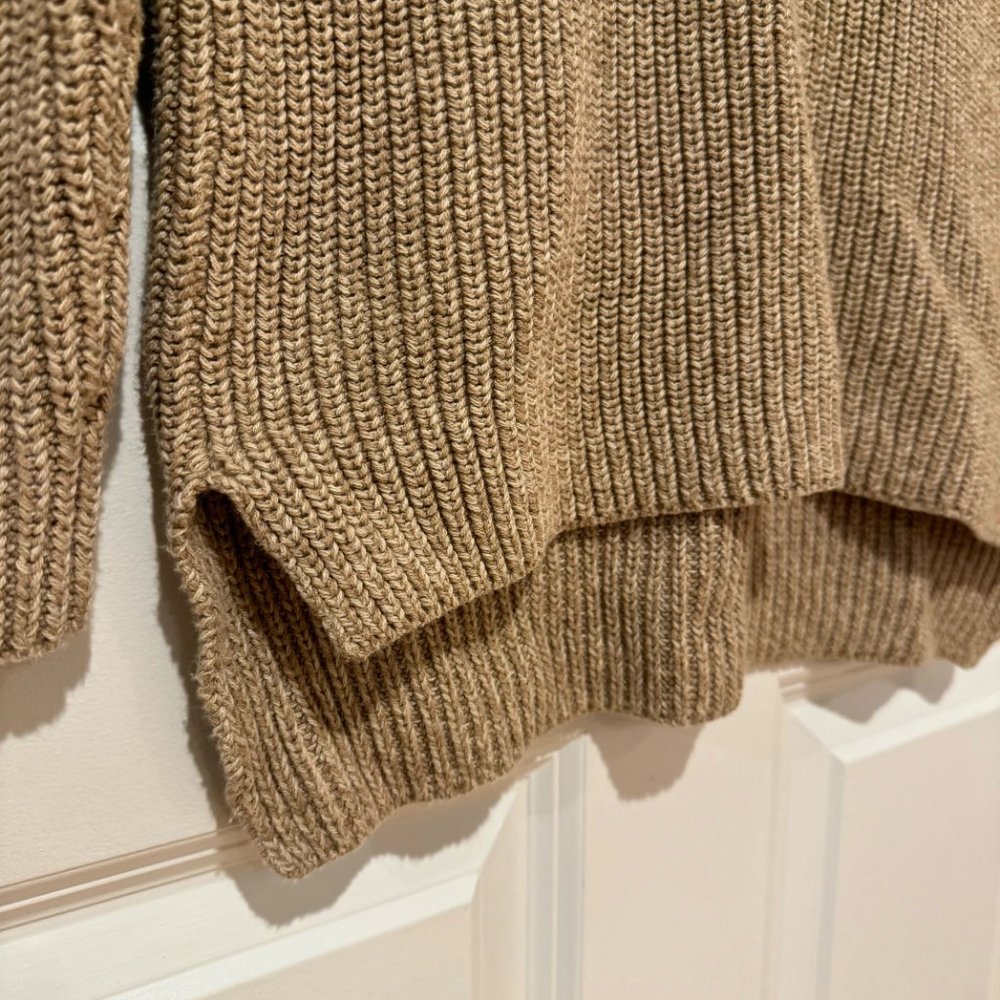 L.L. Bean Tan Cotton V Neck Pullover Sweater‎ - Size Small - Picture 4 of 8